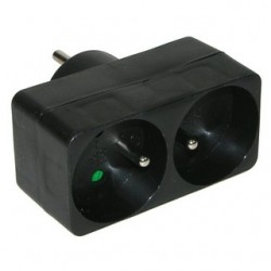 Biplite noire 2P+T 10/16A + éclypse