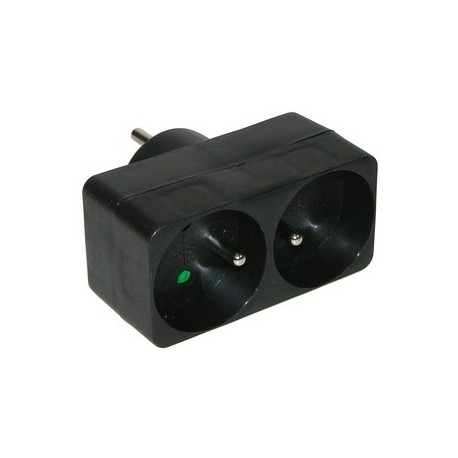 Biplite noire 2P+T 10/16A + éclypse