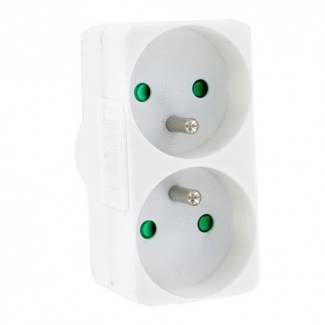 Biplite blanche 2P+T 10/16A + éclypse