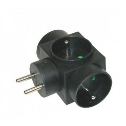 Triplite noire 2P+T 10/16A + éclipse