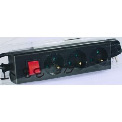 Bloc 3 prises + interrupteur noir